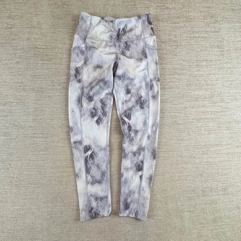 Calvin Klein Performance Womens Gray Marble Tie Dye Leggings Pockets PFJOH2132 M